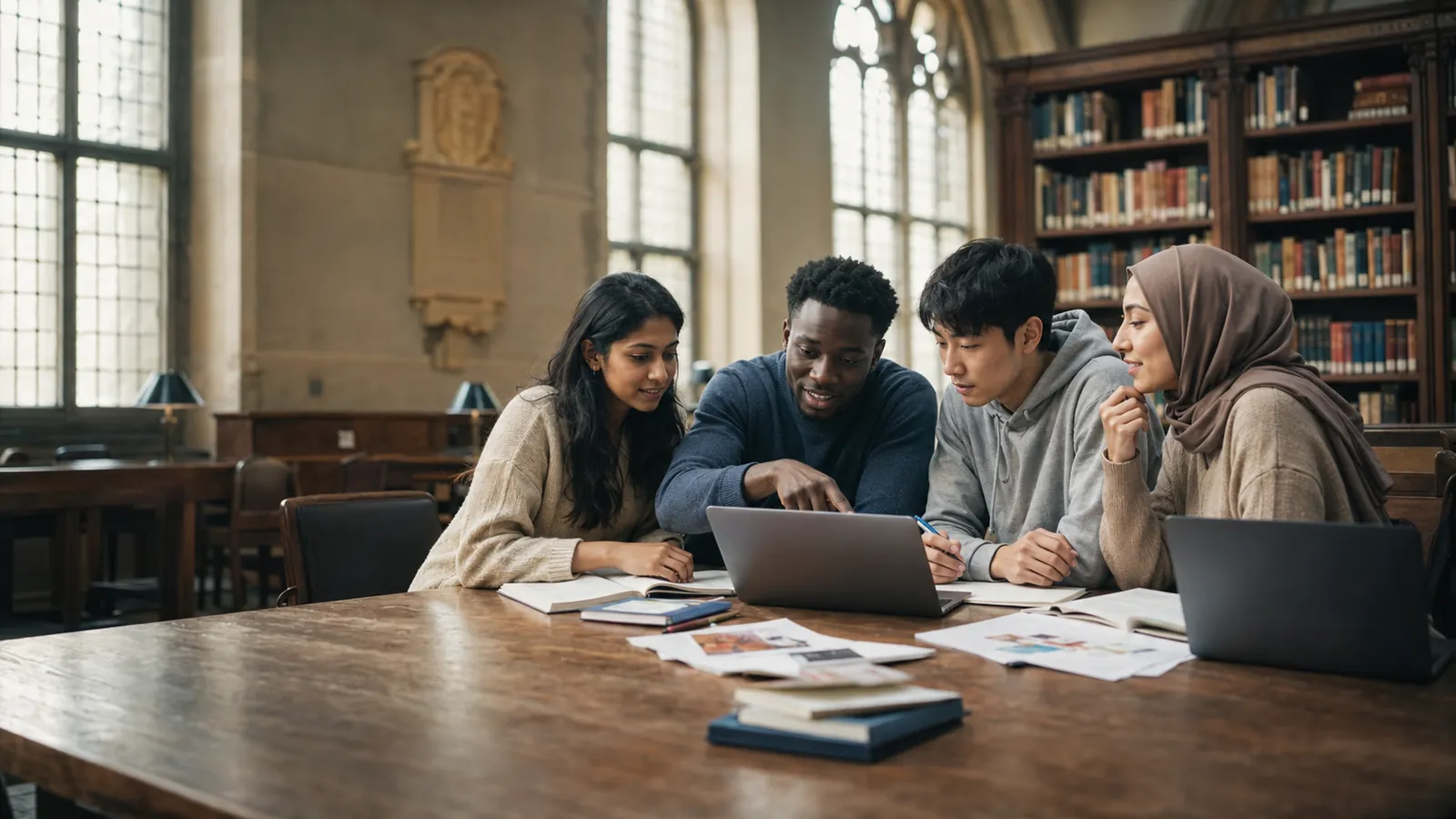 International students planning their European university applications together